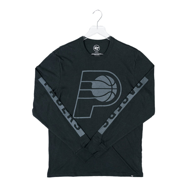 Adult Indiana Pacers Phantom Franklin Long Sleeve Shirt in Black by 47' - Front View