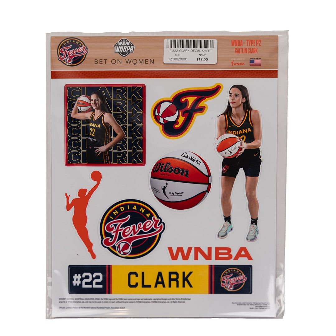 Indiana Fever Caitlin Clark #22 Decal Sheet in Navy by Wincraft In Multi-Color - Front View