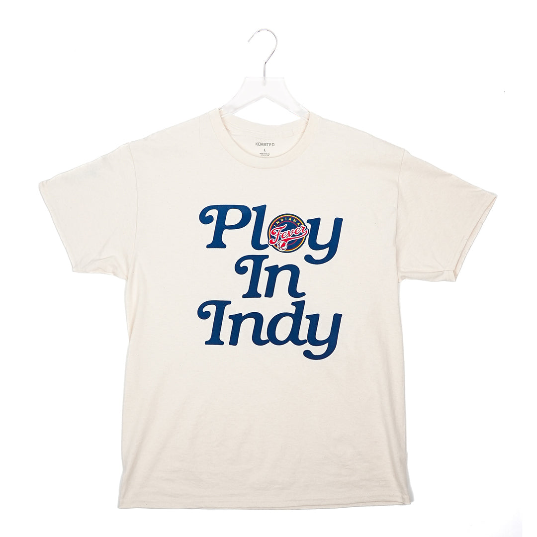 Adult Indiana Fever Play In Indiana T-shirt in Natural by KUR8TED - Front View
