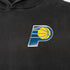 Adult Indiana Pacers 2024 NBA Playoffs Hooded Sweatshirt in Black by Authmade - Zoomed in Front Logo View