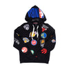 Adult All Team NBA Hooded Sweatshirt in Black by FISL - Front View