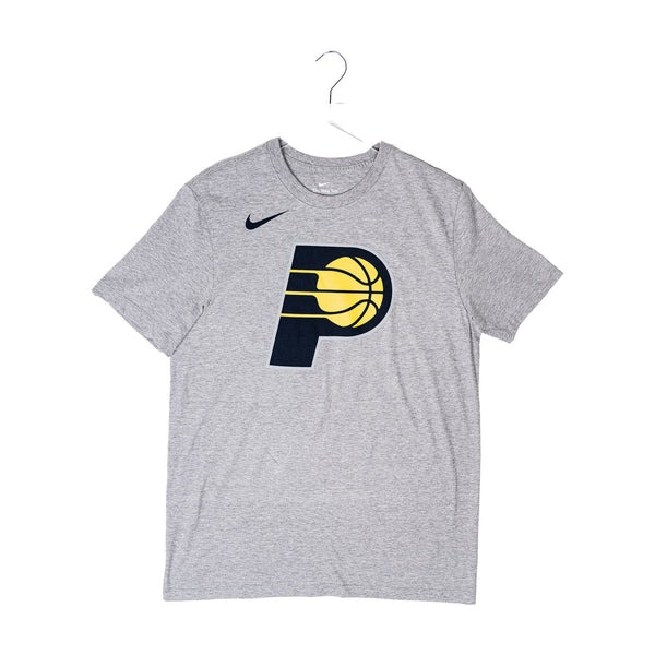 Adult Indiana Pacers Primary Logo Cotton Core T-Shirt in Grey by Nike - Front View
