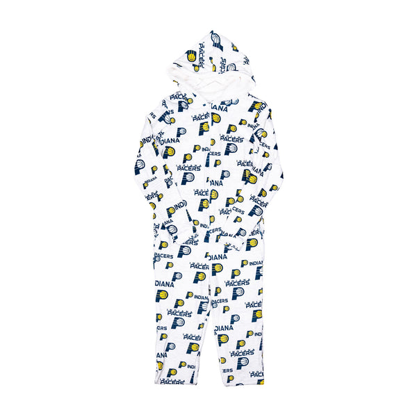 Adult Indiana Pacers 23-24' Fleece Union Suit by College Concepts In White - Front View