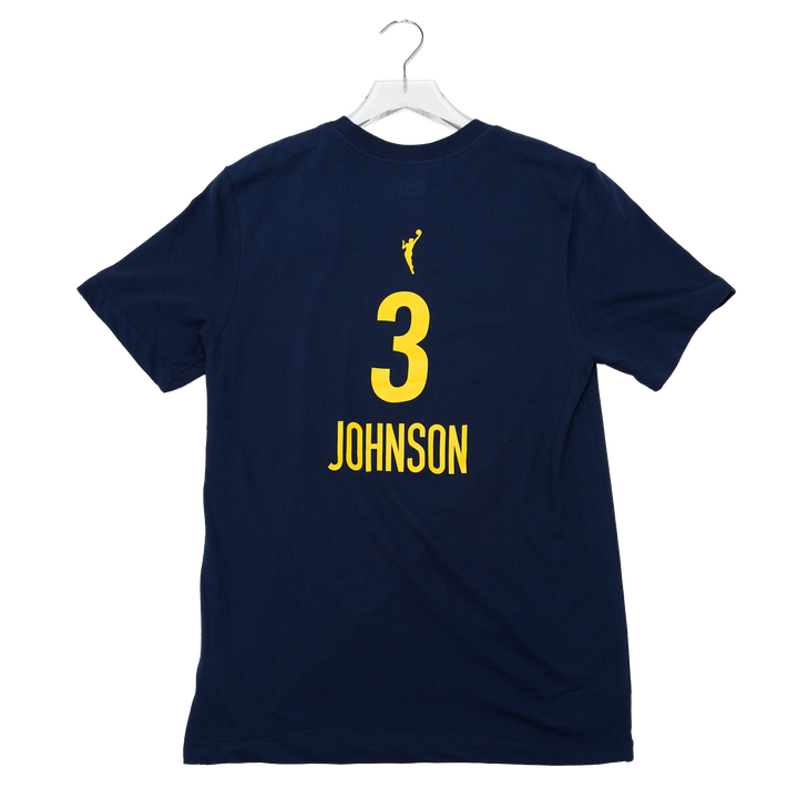 Adult Indiana Fever #3 Raven Johnson Explorer Name and Number T-shirt in Navy by Nike