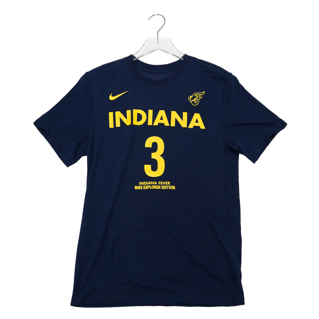 Adult Indiana Fever #3 Raven Johnson Explorer Name and Number T-shirt in Navy by Nike