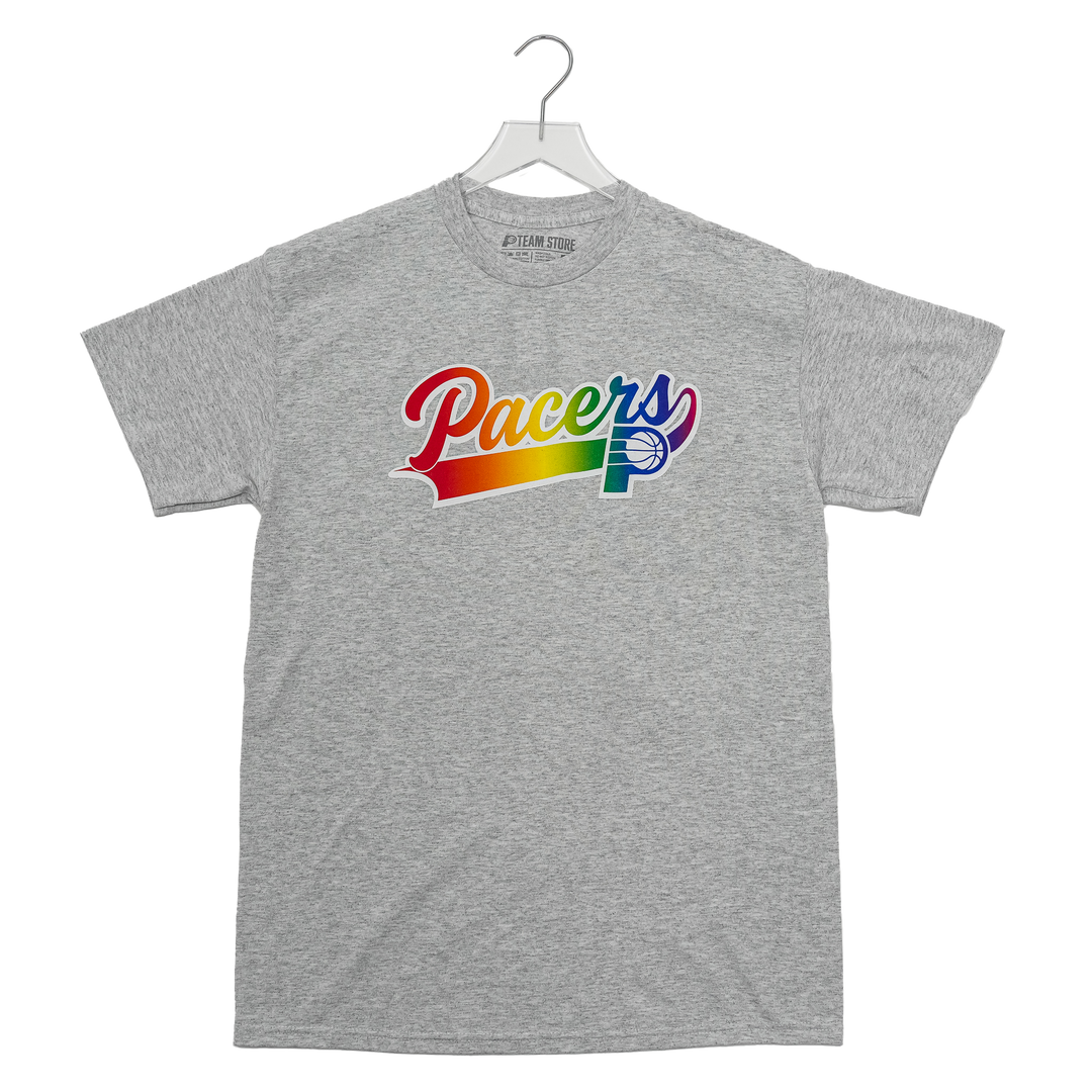 Adult Indiana Pacers Pride T-shirt in Grey by Pacers Team Store Adult Indiana Pacers Pride T-shirt in Grey by Pacers Team Store
