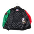 Adult Indiana Pacers 23-24' Black History Month Satin Jacket in Black by Starter in Black, Red, and Green - Front Unzipped View View