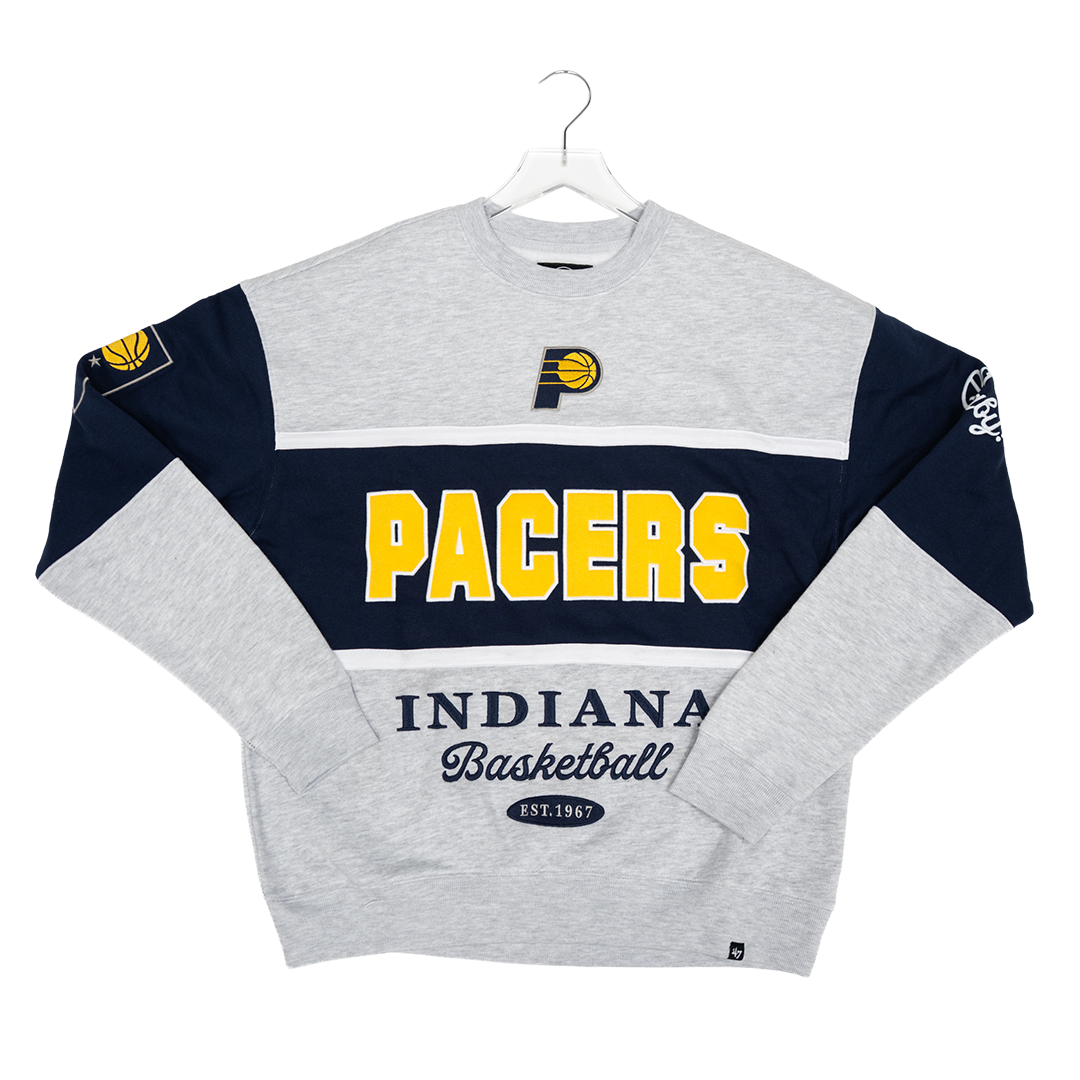 Adult Indiana Pacers Blockfield Crew Fleece in Grey by 47