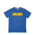 Adult Indiana Pacers Hardwood Classic Wordmark Logo in Blue T-shirt by Homage - Front View