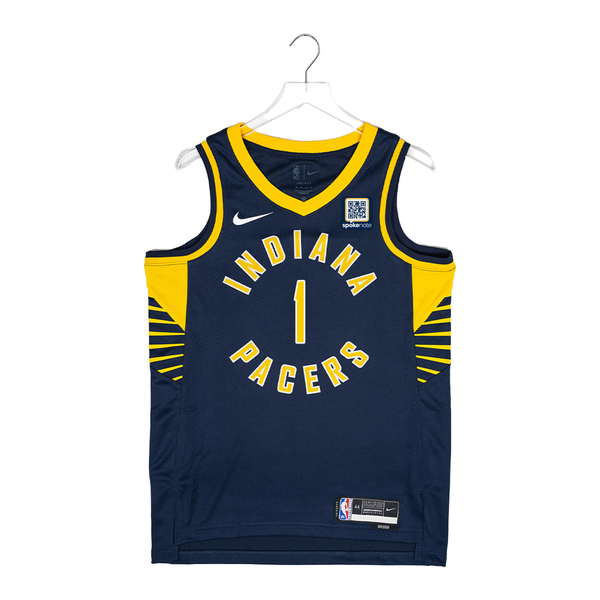 Adult Indiana Pacers #1 Obi Toppin Icon Swingman Jersey by Nike In Blue - Front View
