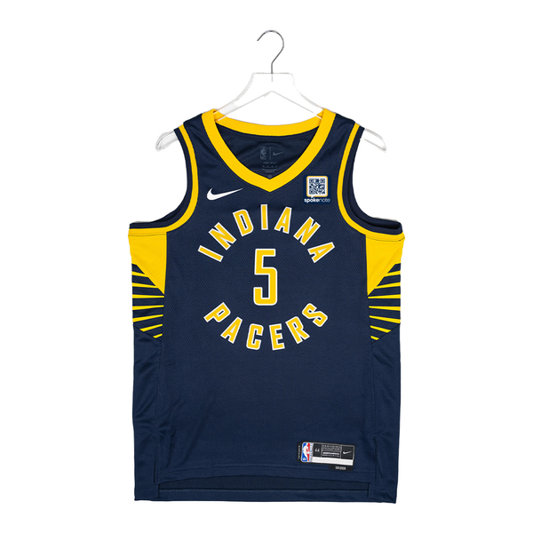 Adult Indiana Pacers #5 Jarace Walker Icon Swingman Jersey by Nike In Blue - Front View