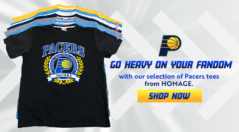 Go Heavy On Your Fandom with our selection of Pacers tees from HOMAGE SHOP NOW