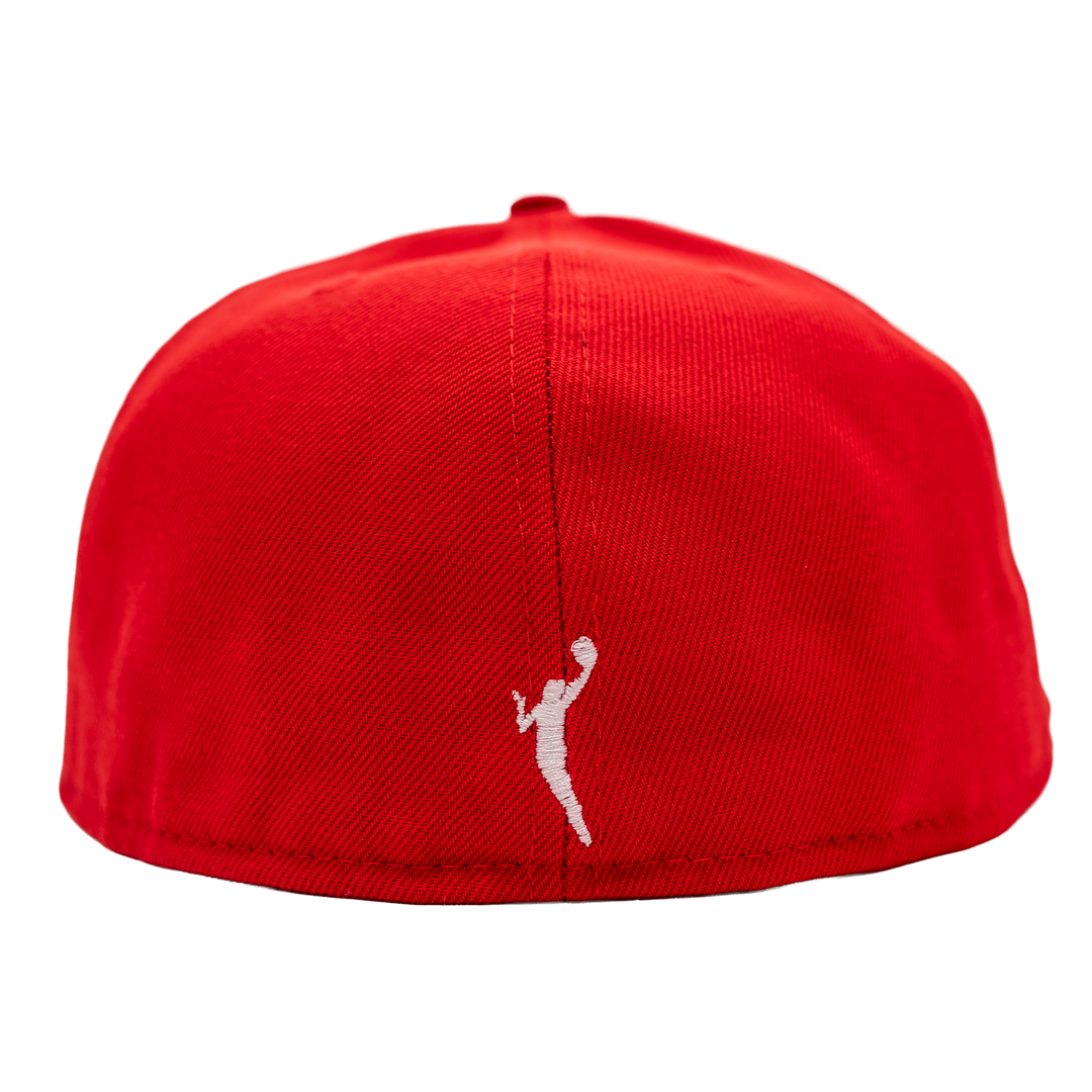 Adult Indiana Fever Scripted 59FIFTY Hat in Red by New Era