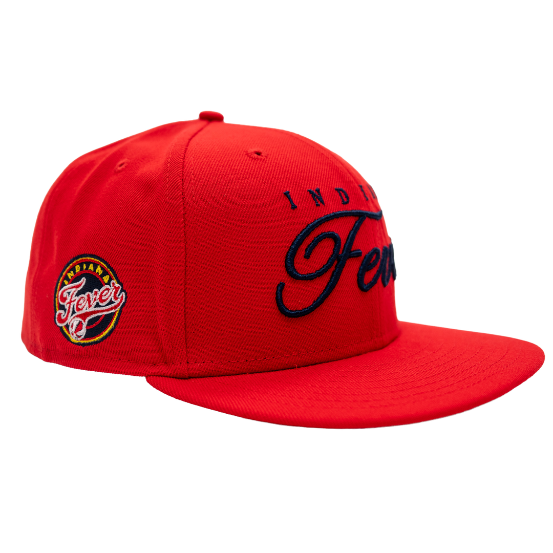 Adult Indiana Fever Scripted 59FIFTY Hat in Red by New Era