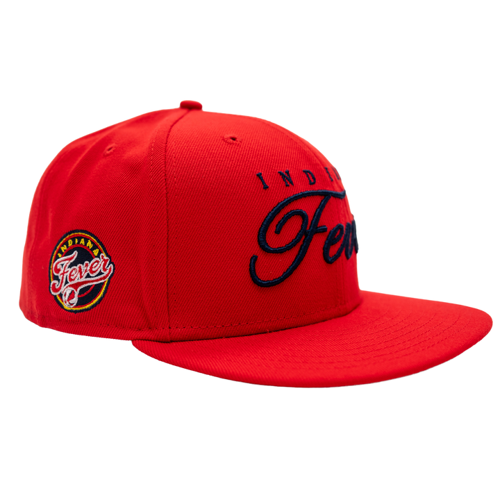 Adult Indiana Fever Scripted 59FIFTY Hat in Red by New Era