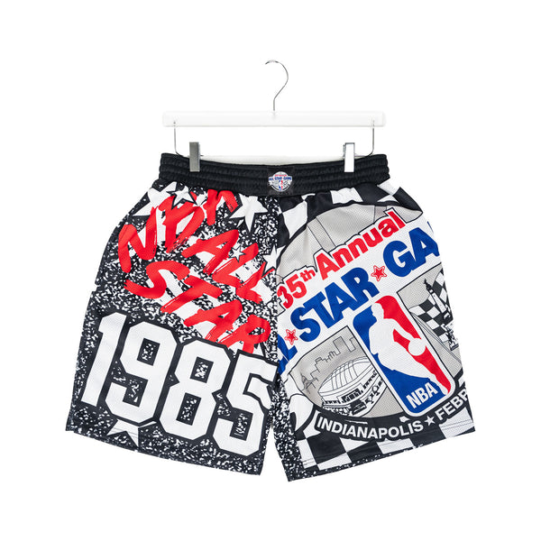 Adult Indianapolis NBA All-Star Weekend 1985 Jumbotron Shorts by Mitchell and Ness - Front View