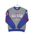 Adult Indianapolis NBA All-Star Weekend 1985 All-Over Crew Neck Sweatshirt in Grey by Mitchell and Ness - Front View