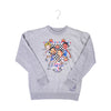 Adult Indianapolis 1985 NBA All-Star Weekend Caricature Crewneck Sweatshirt in Grey by Mitchell and Ness