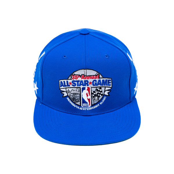 Adult All-Star Weekend 1985 West Snapback in Royal by Mitchell and Ness - Front View
