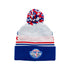 Adult All-Star Weekend 1985 Eastern Conference Pom Knit Hat in White by Mitchell and Ness - Front View