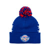 Adult All-Star Weekend 1985 Western Conference Pom Knit Hat in Royal by Mitchell and Ness