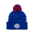 Adult All-Star Weekend 1985 Western Conference Pom Knit Hat in Royal by Mitchell and Ness - Front View