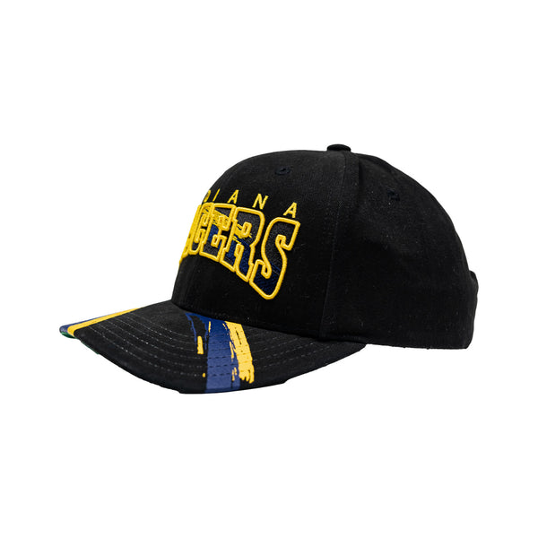 Adult Indiana Pacers Brushed Past Ya Pro Snapback Hat by Mitchell and Ness - Left Side View