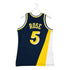 Adult Indiana Pacers Jalen Rose #5 Flo-Jo Hardwood Classic Jersey by Mitchell and Ness - Back View