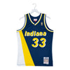 Adult Indiana Pacers Antonio Davis #33 Flo-Jo Hardwood Classic Jersey by Mitchell and Ness - Front View