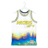 Indiana Pacers Homecourt Corporate Swingman Jersey by Mitchell and Ness In White, Gold and Blue - Front View