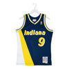 Adult Indiana Pacers Derrick McKey #9 Flo-Jo Hardwood Classic Jersey by Mitchell and Ness - Front View