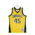 Adult Indiana Pacers Rik Smits #45 Gold Pinstripe Hardwood Classic Jersey by Mitchell and Ness - Front View