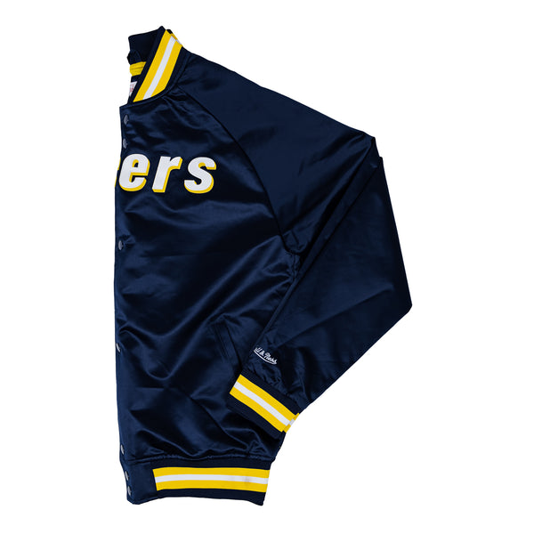 Adult Indiana Pacers Lightweight Satin Jacket by Mitchell and Ness - Left Side View
