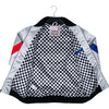 Adult Indianapolis NBA All-Star Weekend 1985 Lightweight Satin Jacket by Mitchell and Ness In Silver - Front Open View