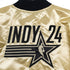 Adult NBA All-Star 2024 Indianapolis Lightweight Satin Jacket in Gold by Mitchell and Ness - Back Logo View