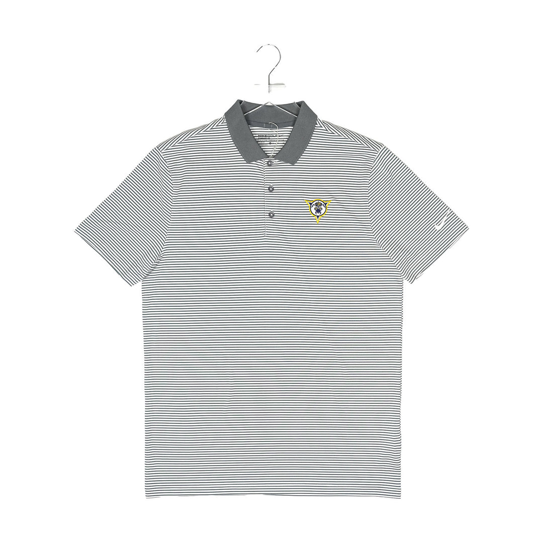Adult Indiana Mad Ants Mini Stripe Polo Shirt in Grey by Nike - Front View