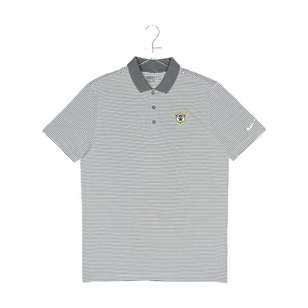 Adult Indiana Mad Ants Mini Stripe Polo Shirt in Grey by Nike - Front View