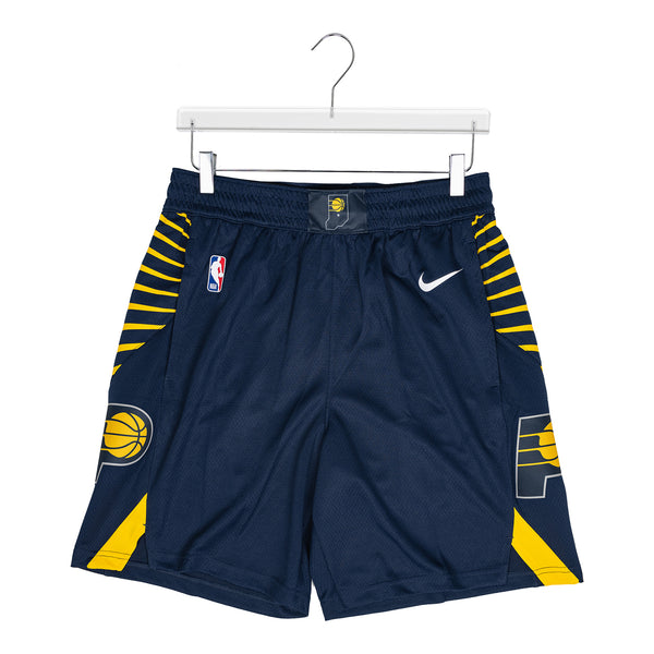 Adult Indiana Pacers Icon Swingman Shorts by Nike in Blue and Gold - Front View