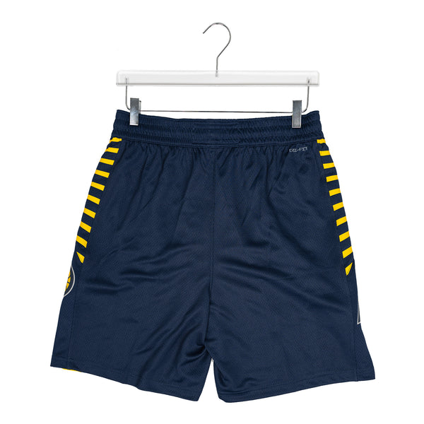 Adult Indiana Pacers Icon Swingman Shorts by Nike in Blue and Gold - Back View