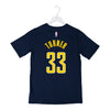 Youth Indiana Pacers Myles Turner Icon Name and Number T-shirt by Nike in Navy - Back View