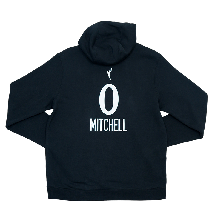 Adult Indiana Fever #0 Kelsey Mitchell Stranger Things Rebel Name and Number Hooded Sweatshirt in Black by Nike