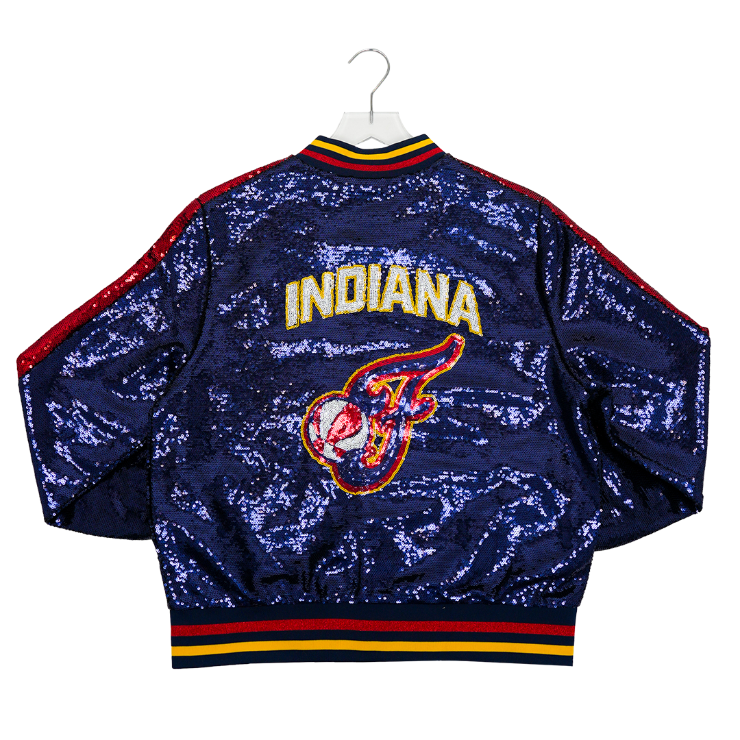 Women's Indiana Fever Sequin Full-Zip Jacket in Navy by Wild Collective