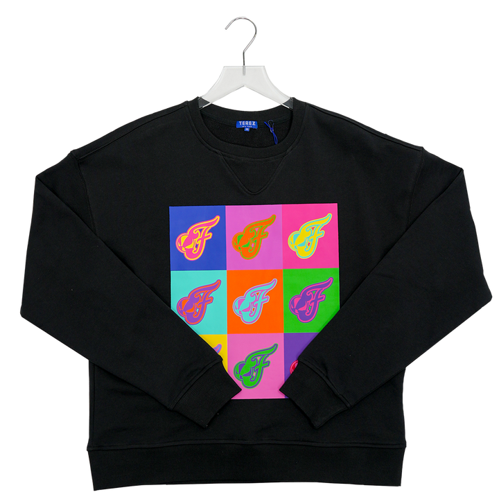 Women's Indiana Fever Neon Technicolor Crewneck Sweatshirt in Black by Terez