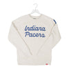 Adult Indiana Pacers Harmon Leona Crew Fleece by Sportiqe in Cream - Front View