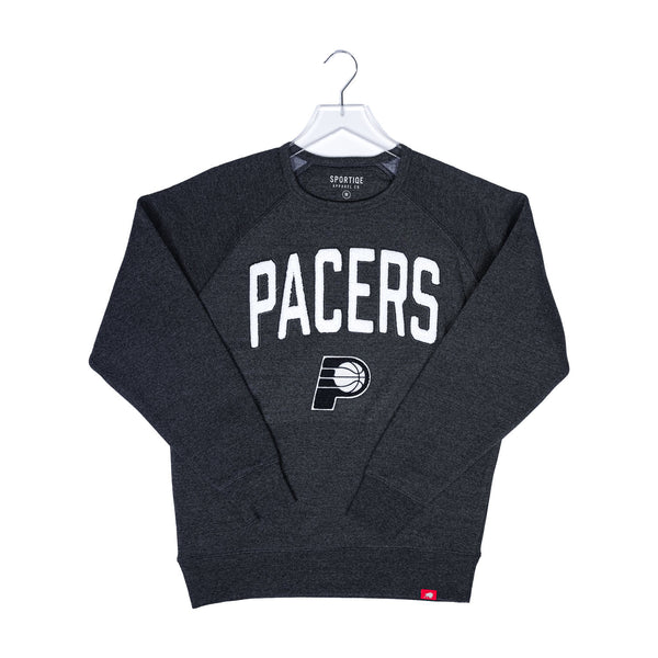 Adult Indiana Pacers Harmon Drexel Crewneck Sweatshirt in Black by Sportiqe - Front View