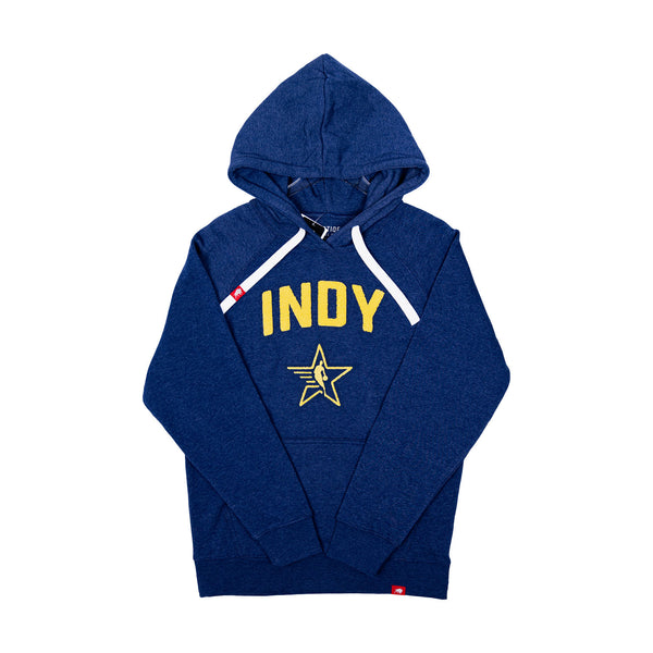 Adult NBA All-Star 2024 Indianapolis Olson Hooded Sweatshirt in Navy by Sportiqe - Front View