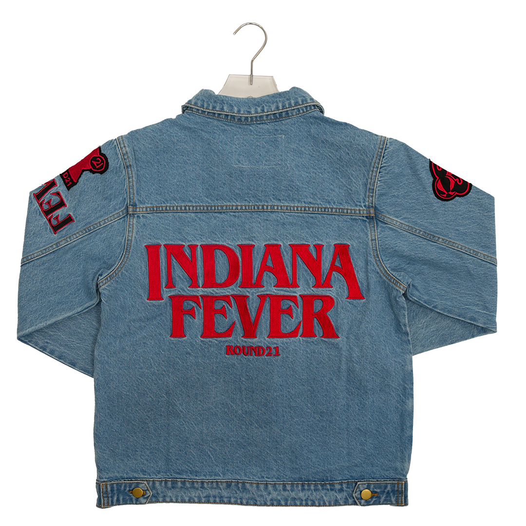 Adult Indiana Fever Stranger Things Demoregame Denim Jacket in Denim by Round21