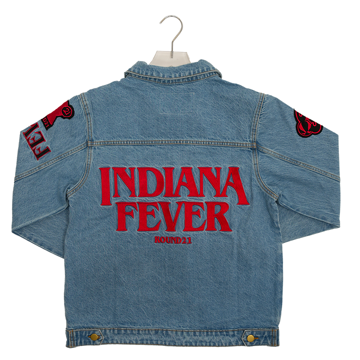 Adult Indiana Fever Stranger Things Demoregame Denim Jacket in Denim by Round21