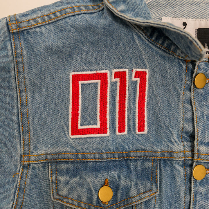 Adult Indiana Fever Stranger Things Demoregame Denim Jacket in Denim by Round21