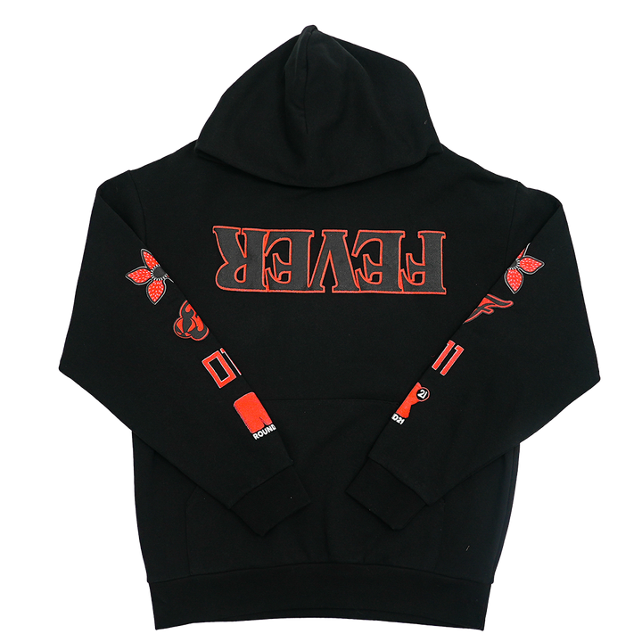 Adult Indiana Fever Stranger Things Parallel Hooded Sweatshirt in Black by Round21